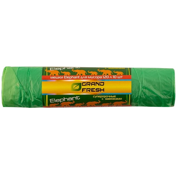 Мешок для мусора 120 л / 10 шт. GRAND FRESH суперпрочные c завязками