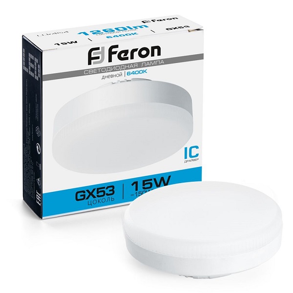 Лампа светодиодная Feron GX53 15Вт 6400K LB-454