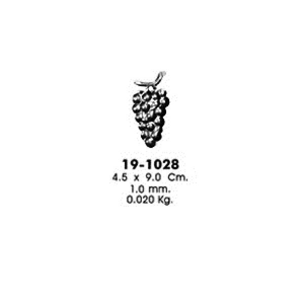 Штампованный элемент 19-1028 виноград малый (4,5х9,0см, 1,0мм, 0,020кг)