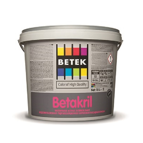 Краска Betakril фасадная, водно-дисперсионная, 15л