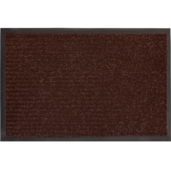 Коврик влаговпитывающий ворсовый на резиновой основе с окантовкой FLOOR MAT 40х60см, коричневый