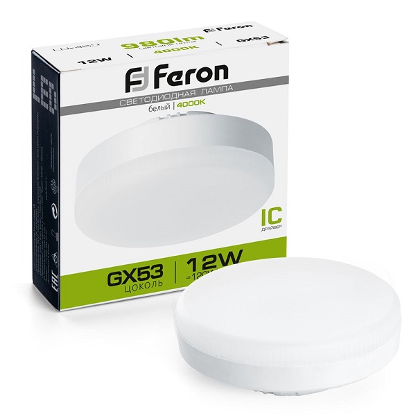 Лампа светодиодная Feron GX53 12Вт 4000K LB-453