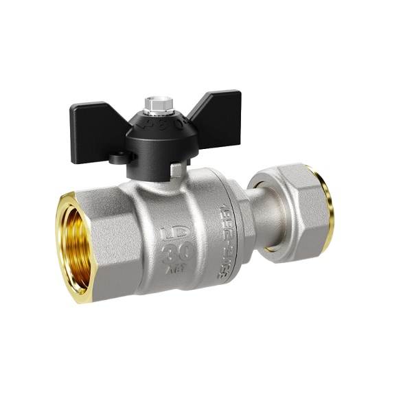 Кран LD Prime шаровый с накидной гайкой ВВ бабочка (20) 3/4"