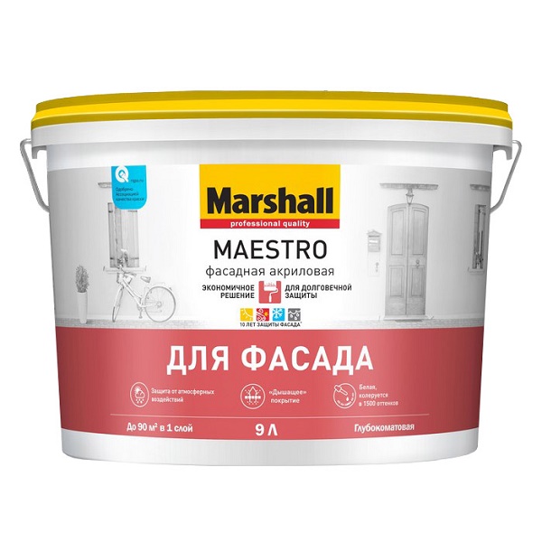 Краска Marshall Maestro Для фасада BC, 9л для колеровки