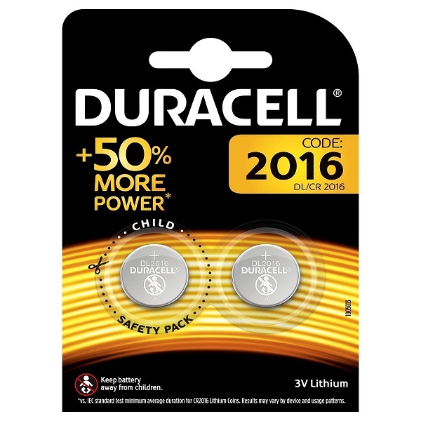 Батарейка DURACELL  DL2016 3V 2шт. литиевая
