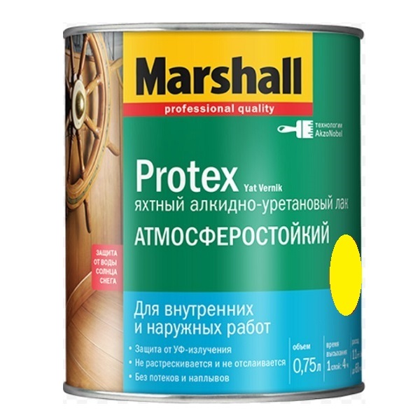Лак MARSHALL PROTEX яхтный полуматовый, 0,75 л