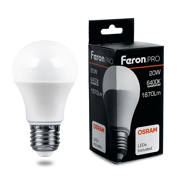 Лампа светодиодная Feron PRO GU10, LED 8Вт, 570лм, 6400K холодный свет, LB-1608