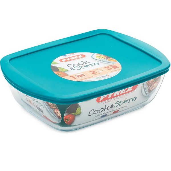 Форма для запекания стеклянная прямоугольная с крышкой и ручками 2,5л 280х200мм, PYREX