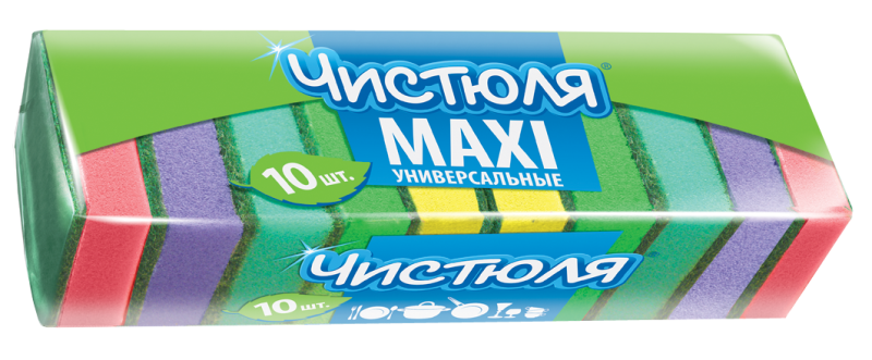 Губка ЧИСТЮЛЯ МАКСИ универсальные 10 шт.