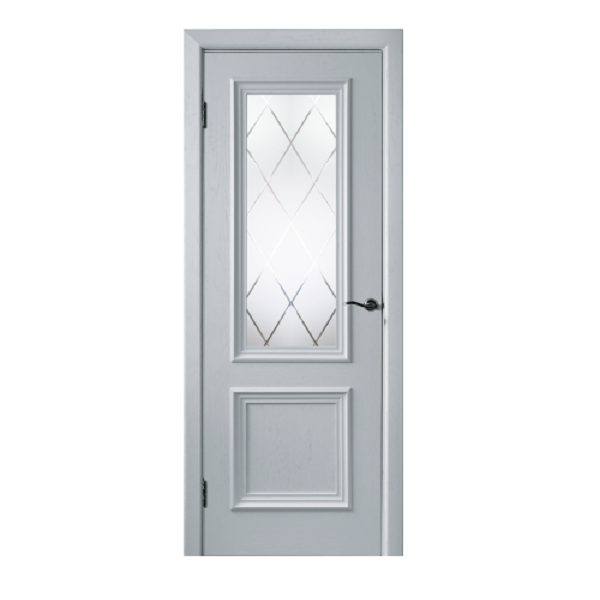 ISTOK DOORS Дверное полотно Бергамо-4 эмаль 700мм остекленное белый
