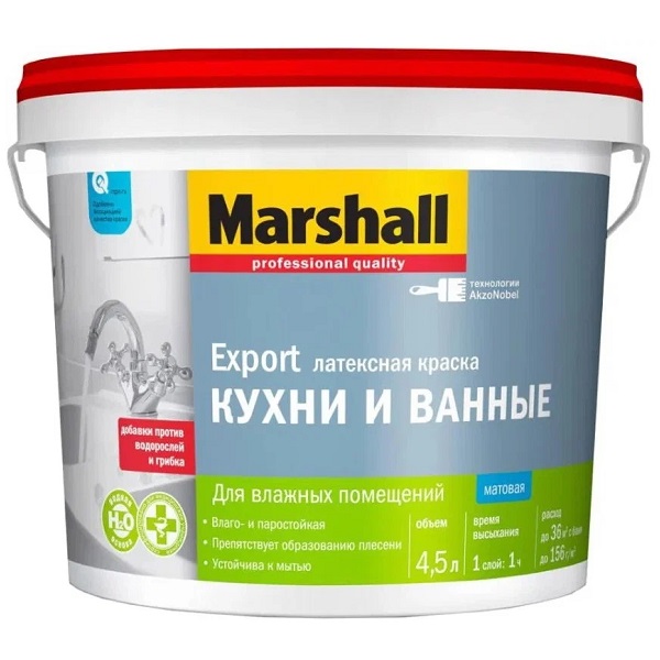 Краска Marshall Кухни и ванные, 9,0л