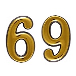 Цифра пластик "6","9" золото